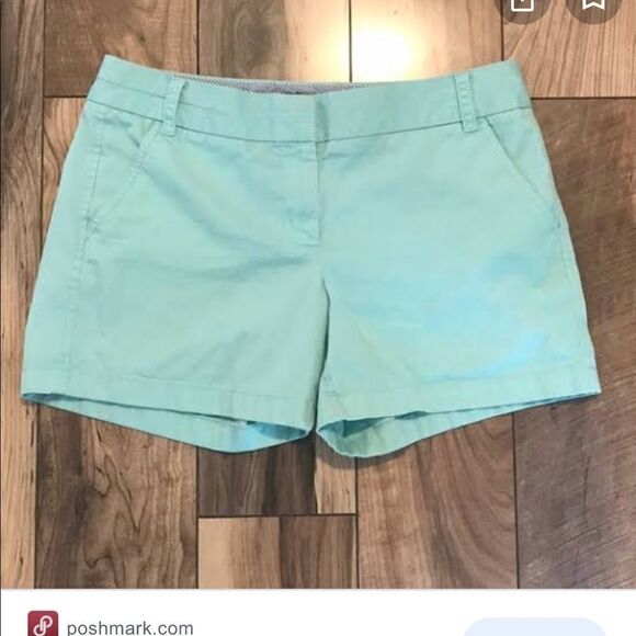 J Crew Chino Shorts Size 00 Mint Green 100% Cotton - Picture 3 of 9